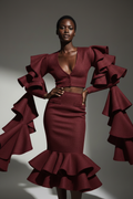 Burgundy Suit Set