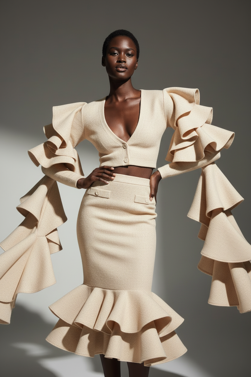 Cream Suit Set