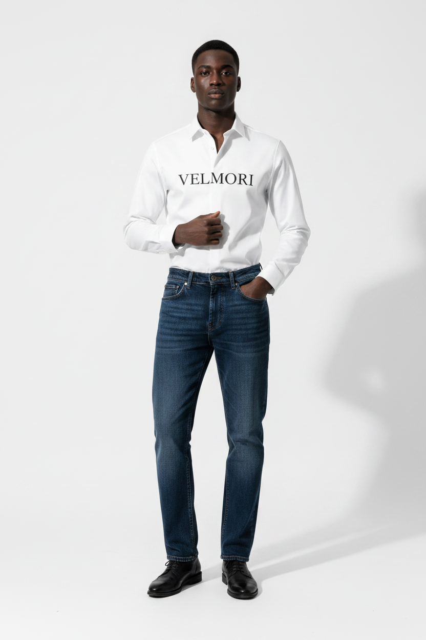 VELMORI Signature Long Sleeve Shirt - Model Front