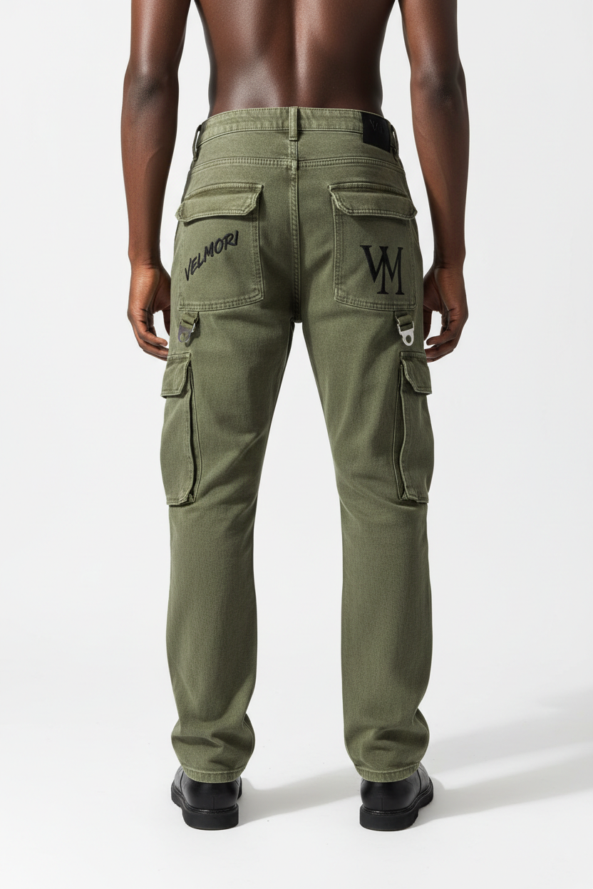 VELMORI Terrain Cargo Denim Jean — back view
