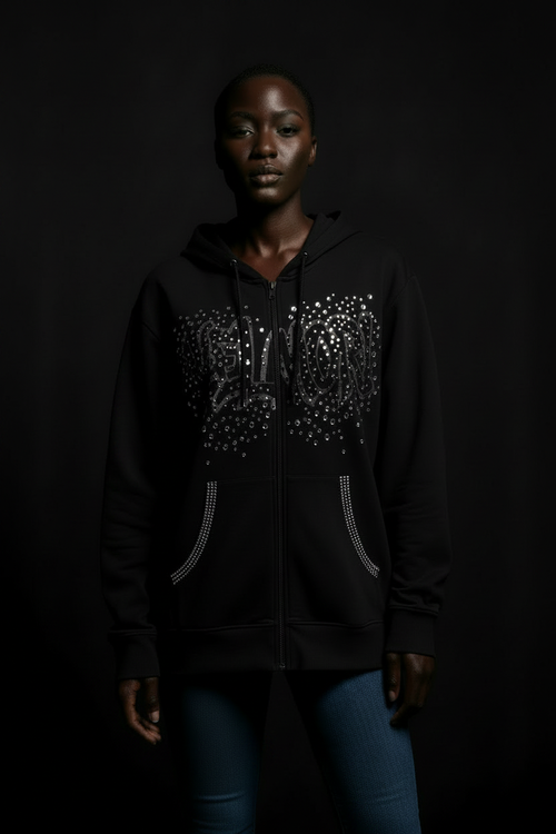 VELMORI Graffiti Gem Zip-Up – Black