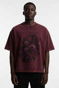 VELMORI Serpent Rose Boxy Crop Tee - Front