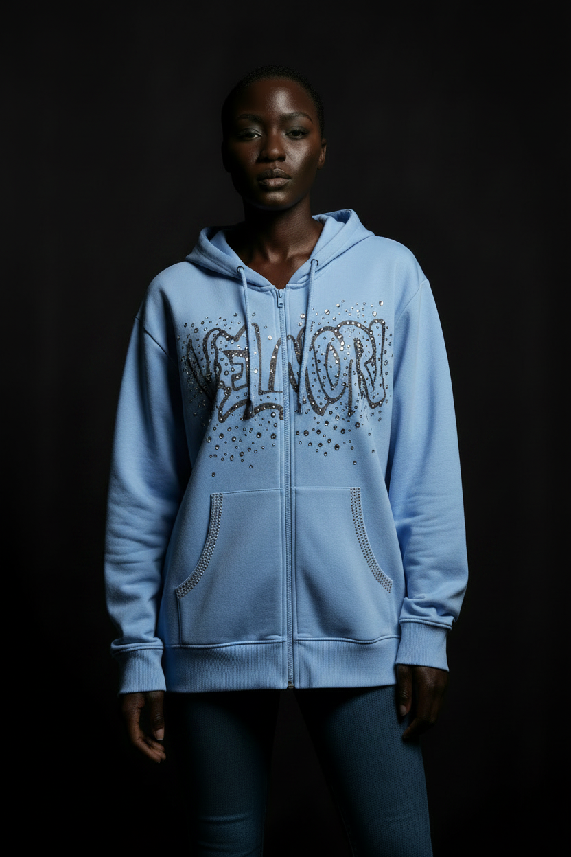 VELMORI Graffiti Gem Hoodie – Baby Blue